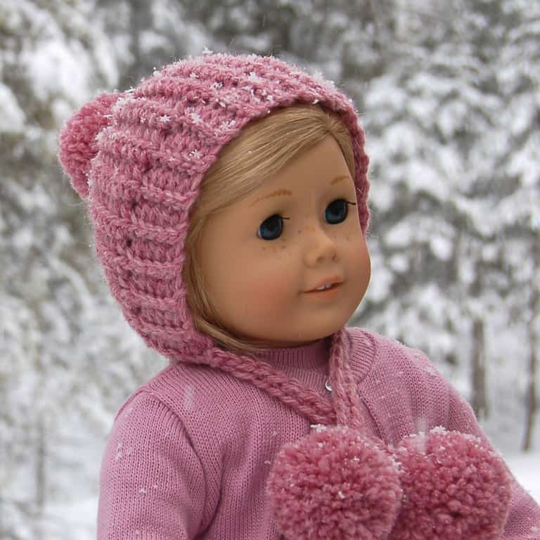 “Winter Poms” 18″ Doll Hat  |  Photo Tutorial