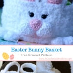 Crochet bunny face close up