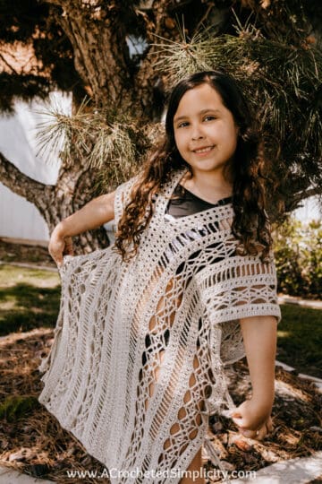 Crochet Side Coverup - Baby Turquoise