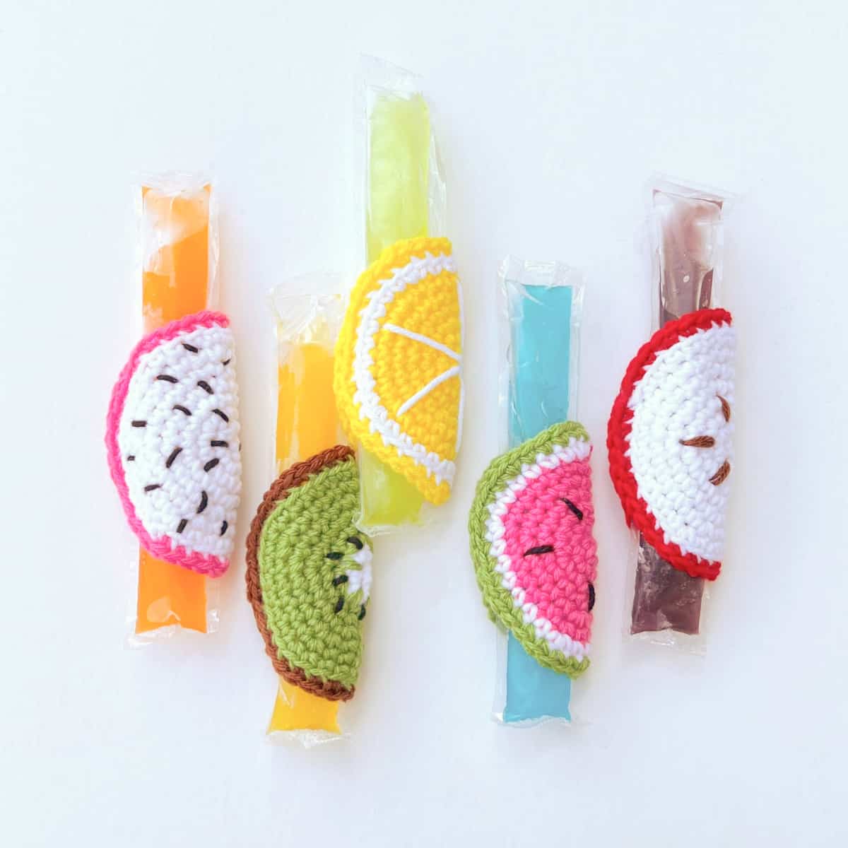 fruit slices ice pop holders