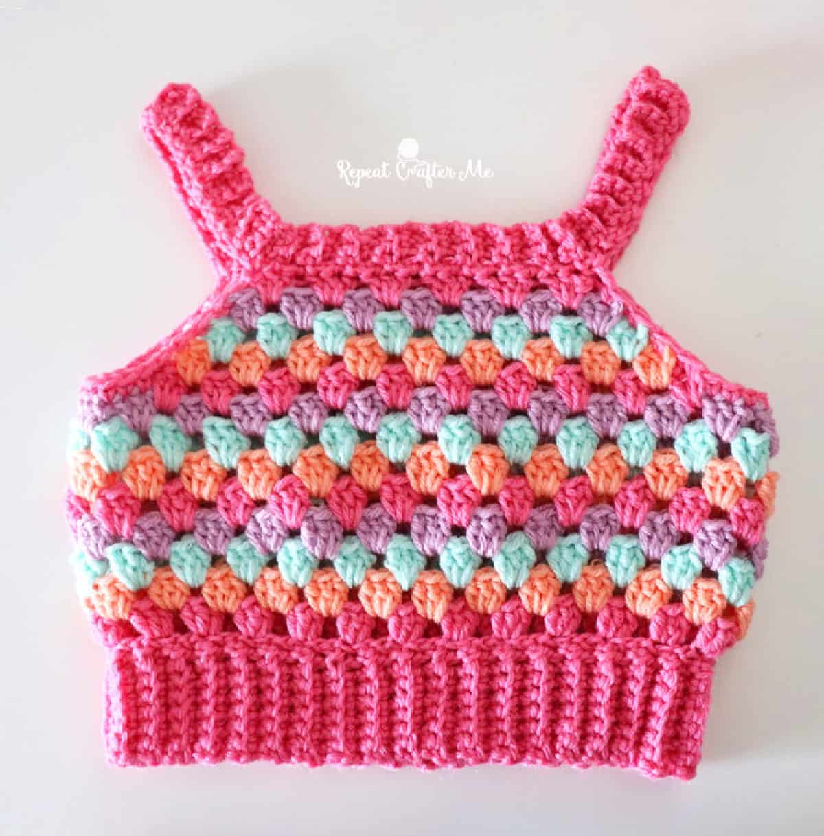 granny stitch crochet tank top for girls