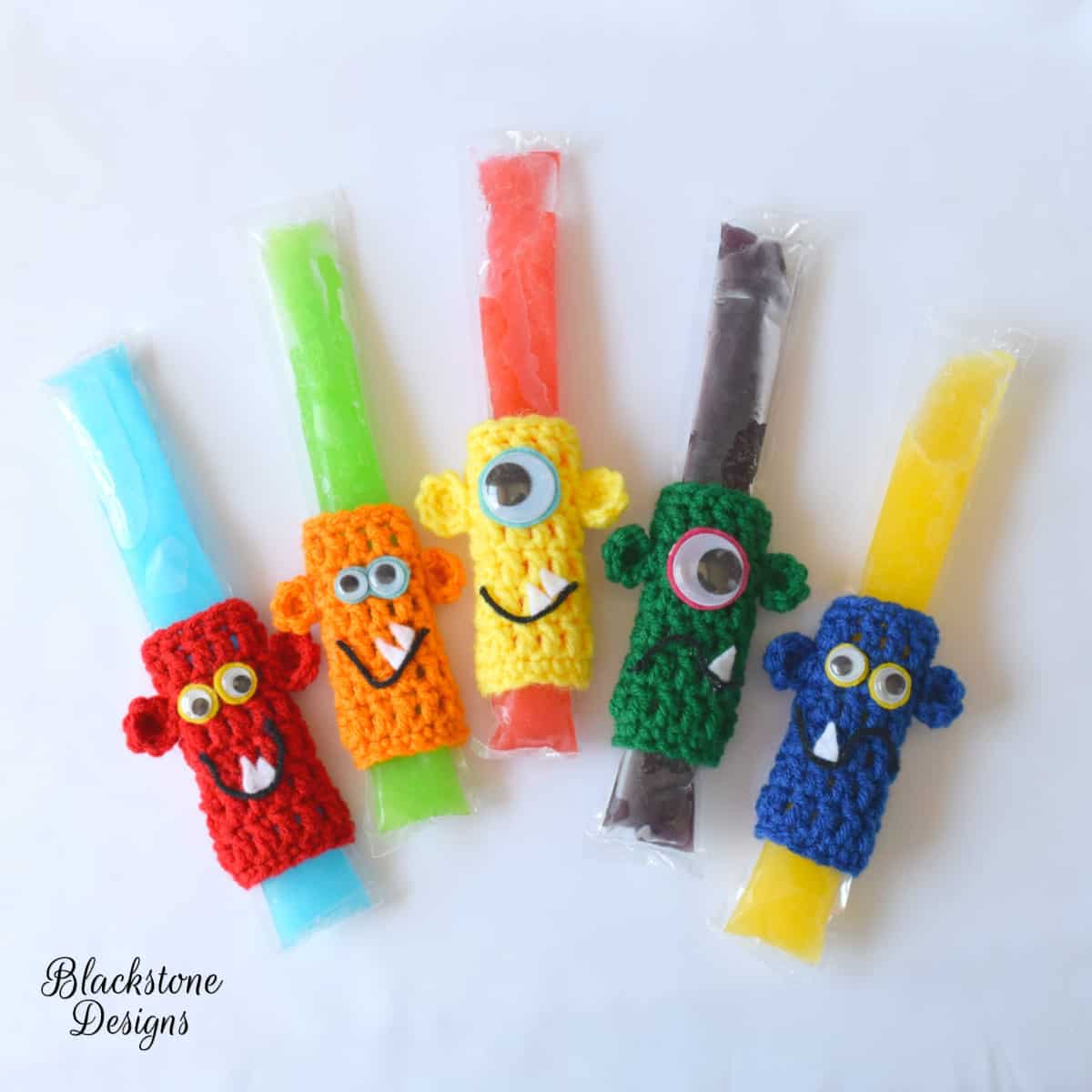 monster crochet popsicle holders