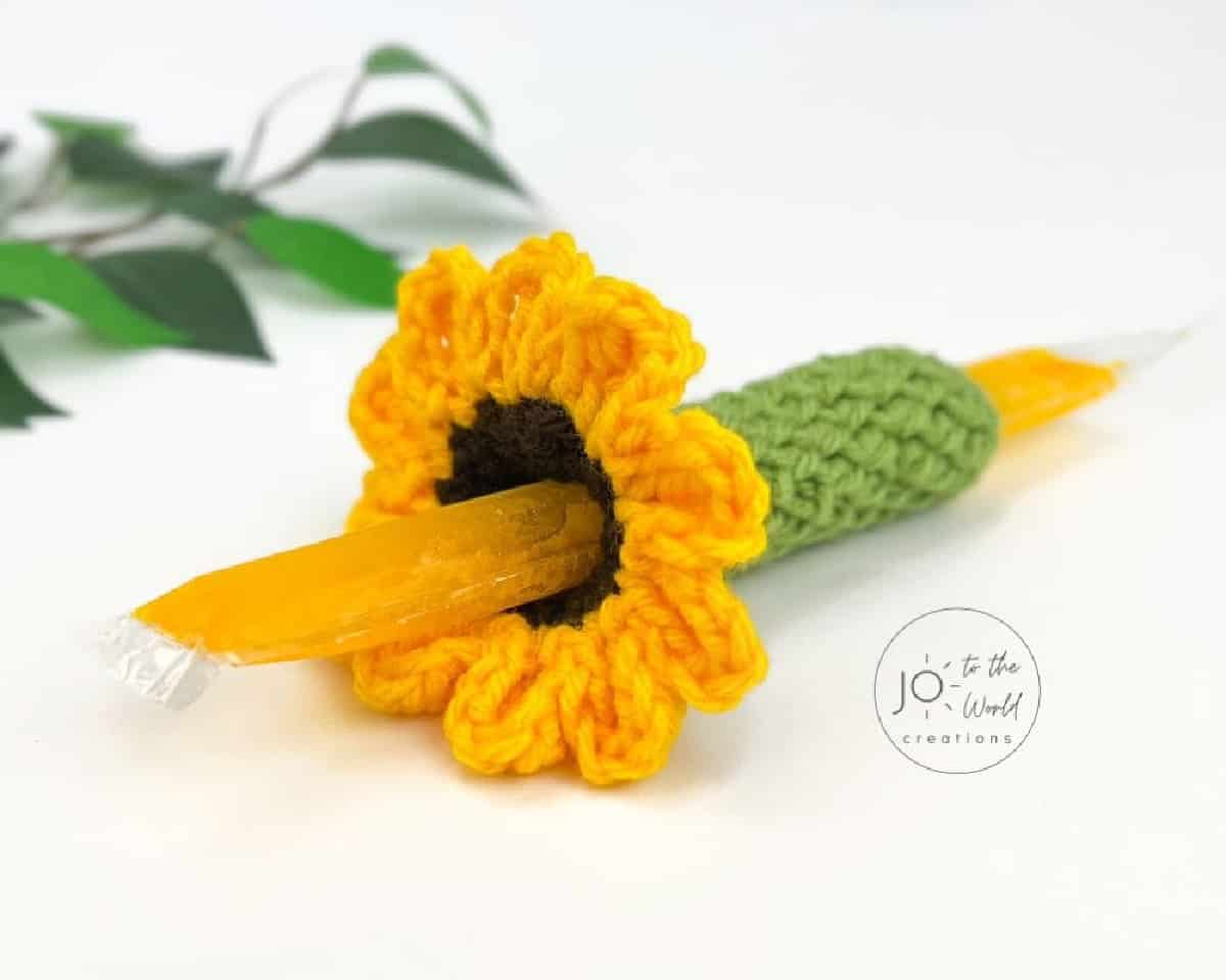 crochet sunflower popsicle holder
