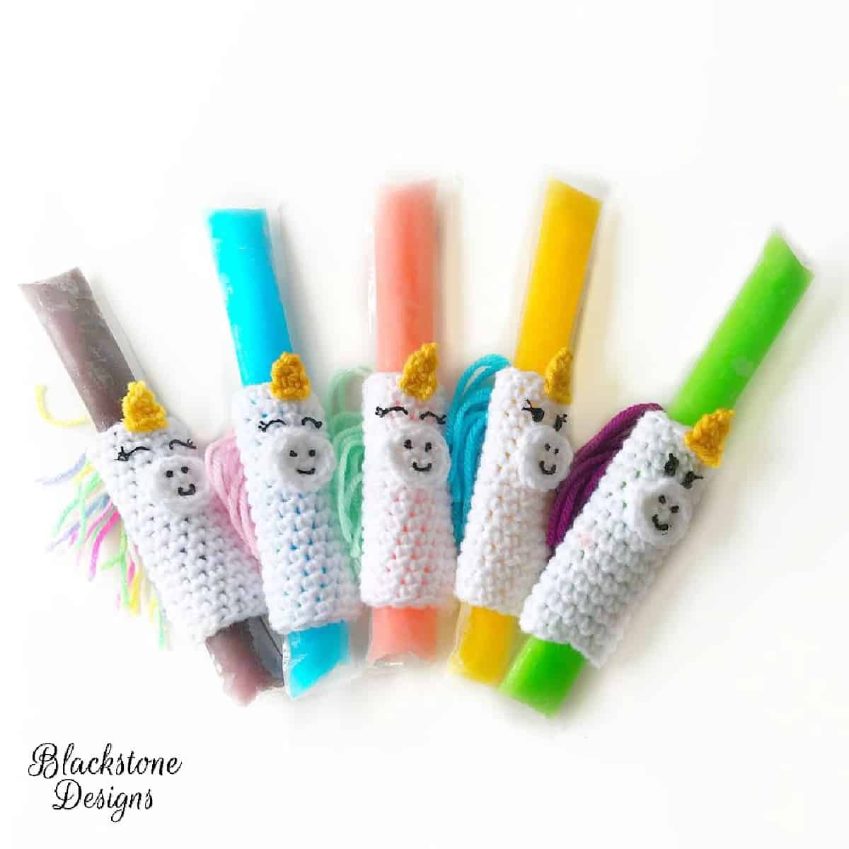 unicorn crochet ice pop holders