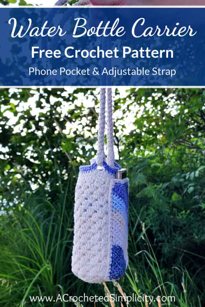 Crochet Water Bottle Holder with Phone Pocket & Adjustable Strap - A  Crocheted Simplicity