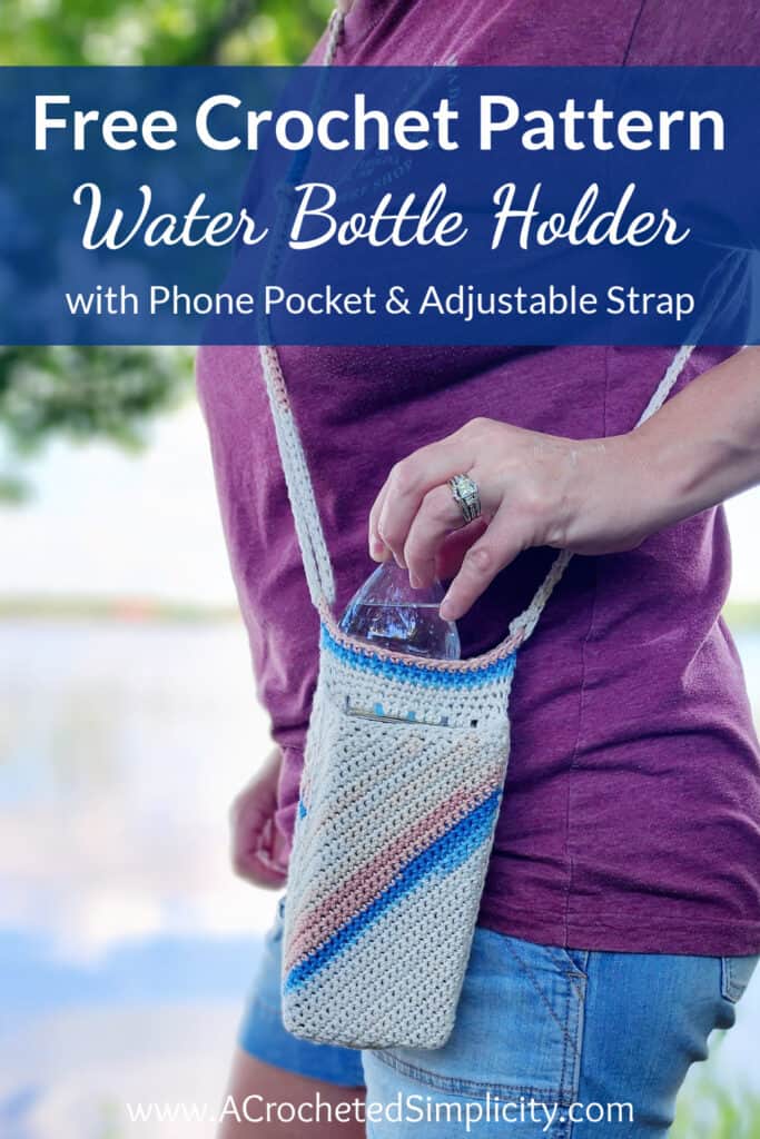 Crochet Water Bottle Holder with Phone Pocket & Adjustable Strap - A  Crocheted Simplicity