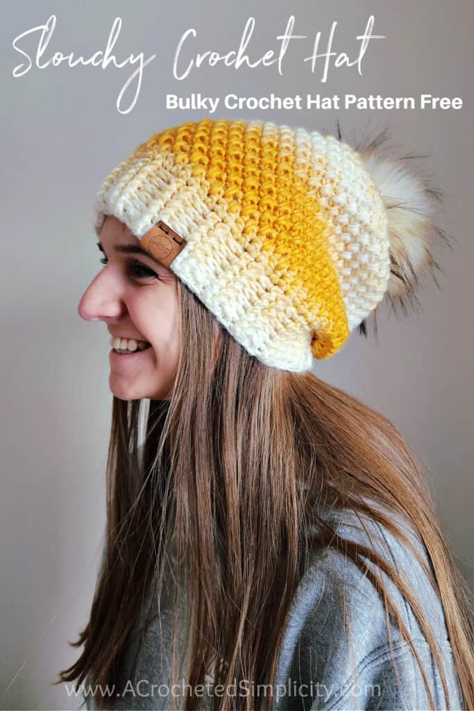 Bulky Crochet Hat Pattern Free Pinterest Image 3