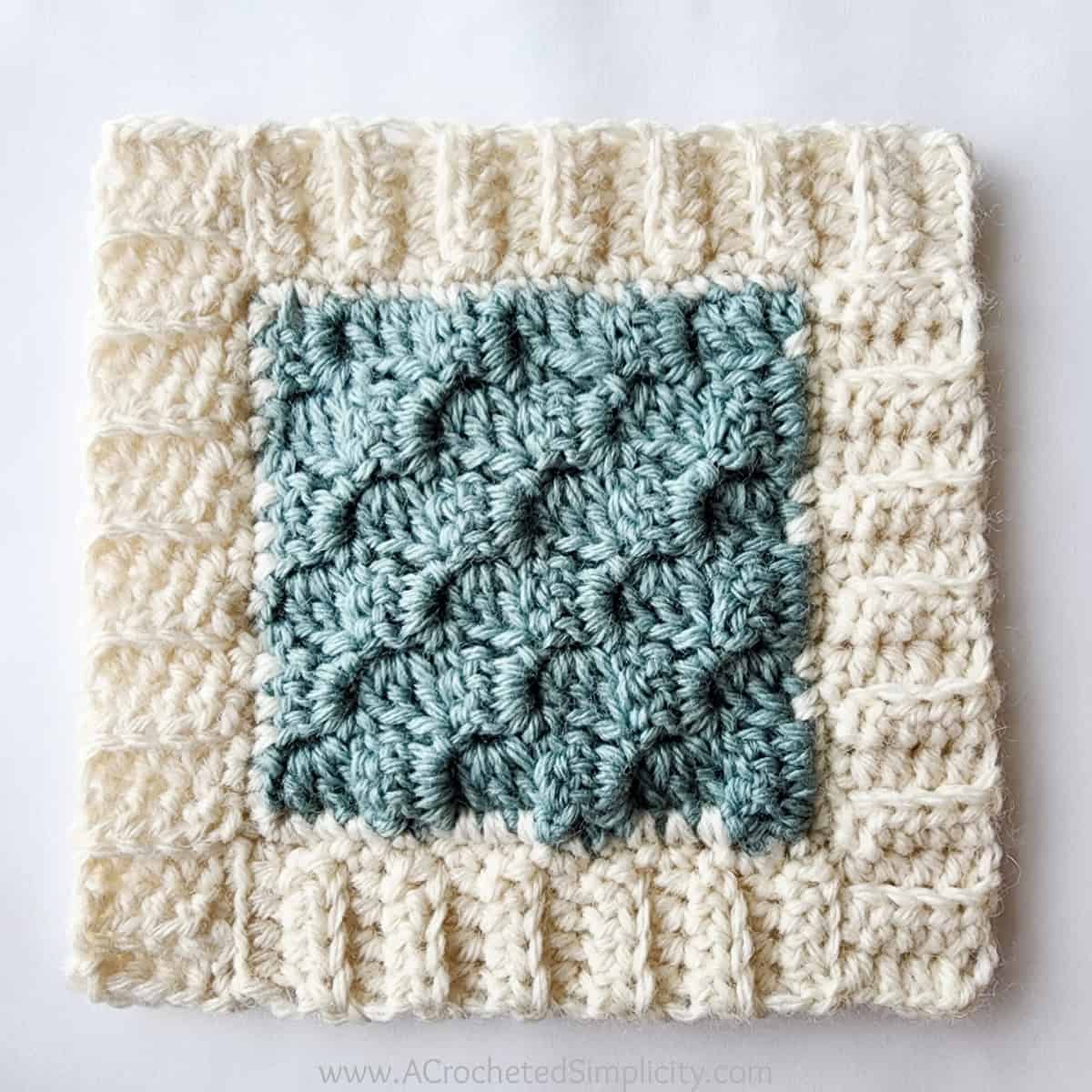 Ribbed border tutorial for C2C crochet blanket.