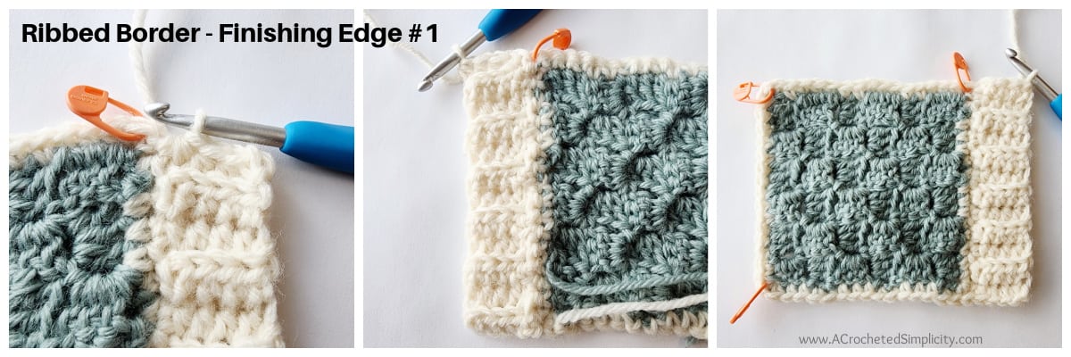 Crochet ribbed border tutorial for C2C crochet blanket.