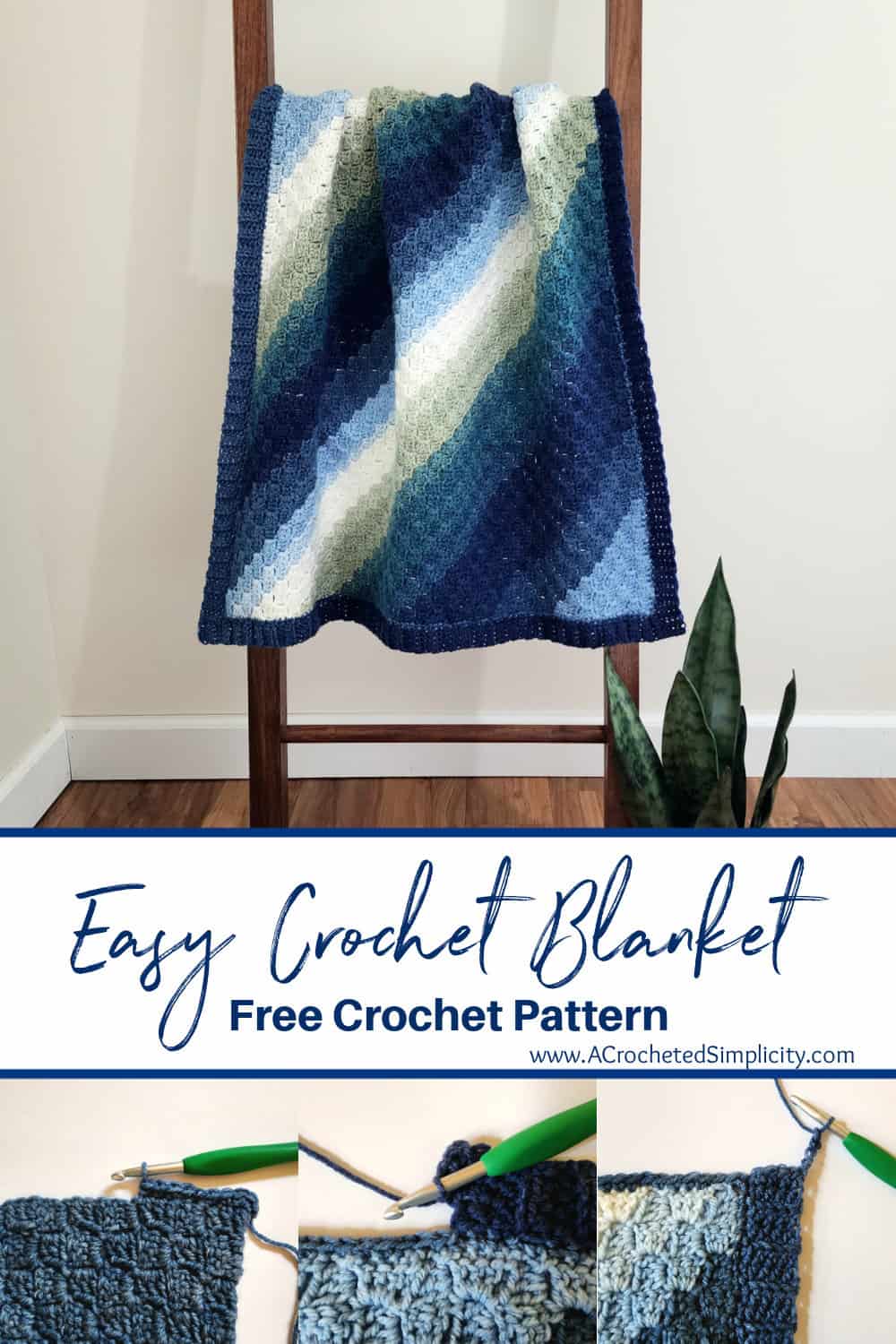 C2C Crochet Blanket Pattern pinterest image.