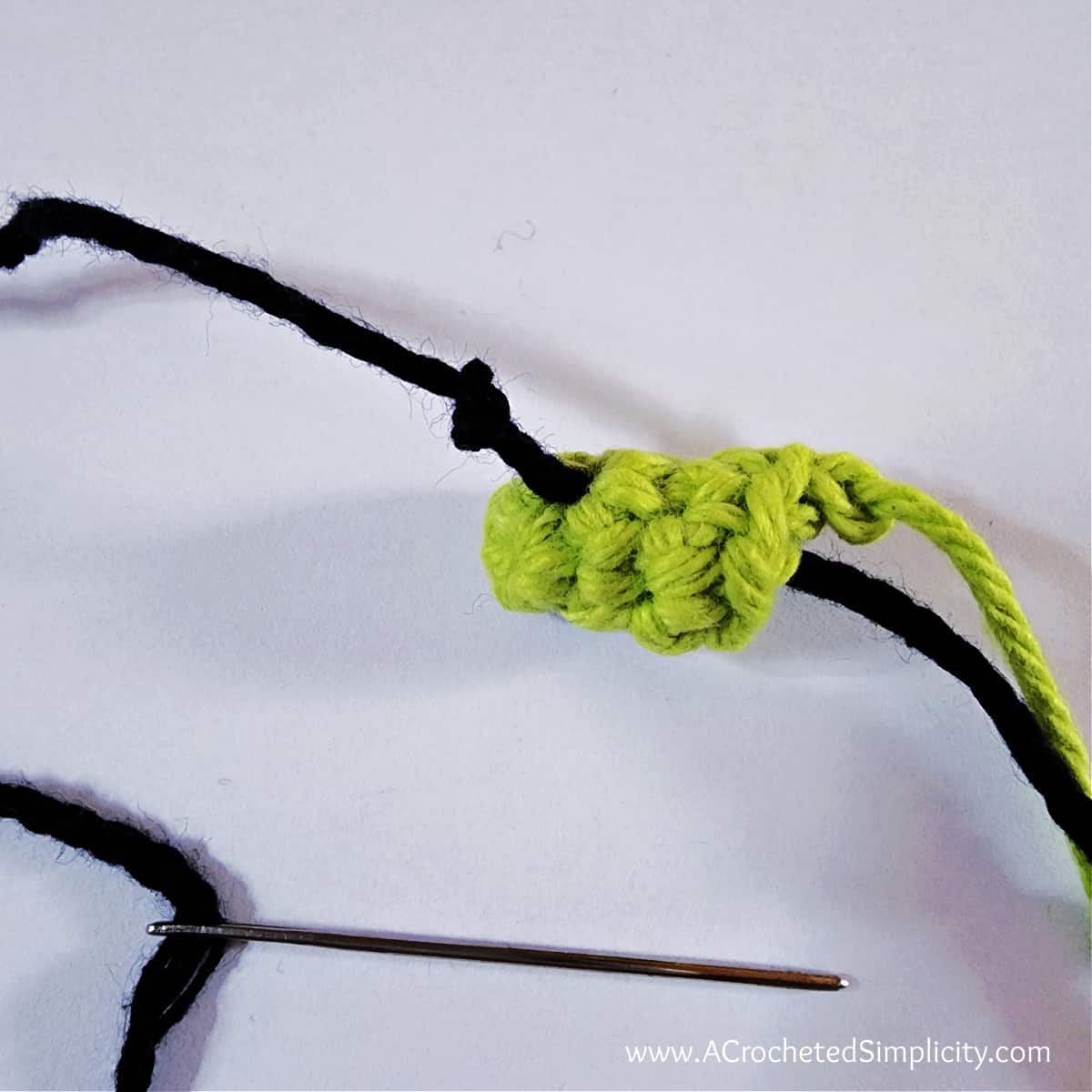 Crochet wart on witch's nose.