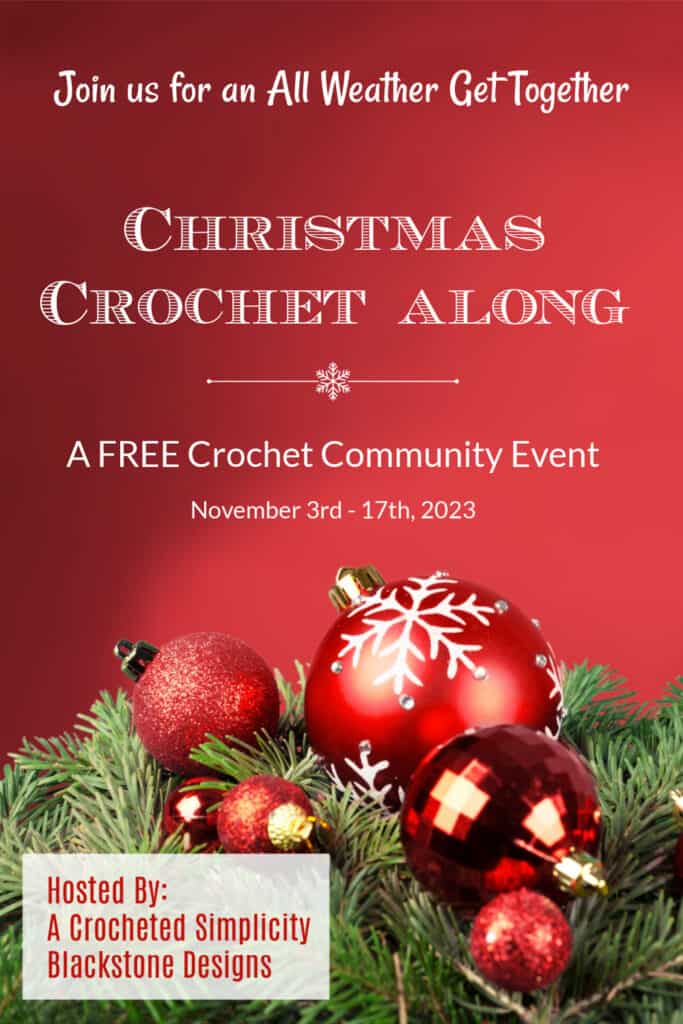 Christmas crochet along Pinterest graphic