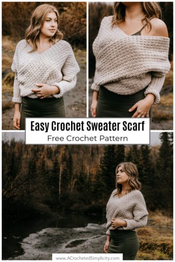 Easy Crochet Sweater Scarf - A Crocheted Simplicity