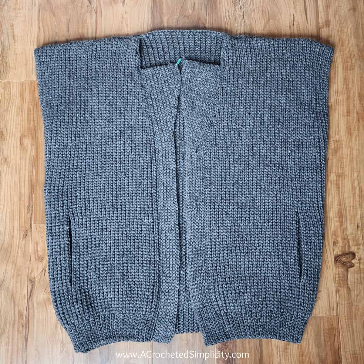 Shawl collar progression photos