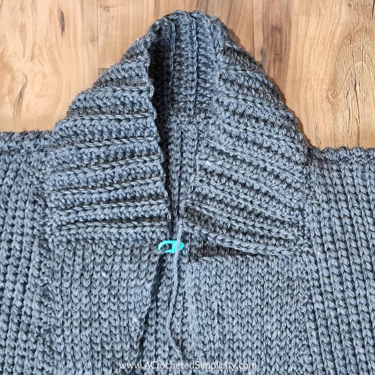 Crochet shawl collar construction tutorial