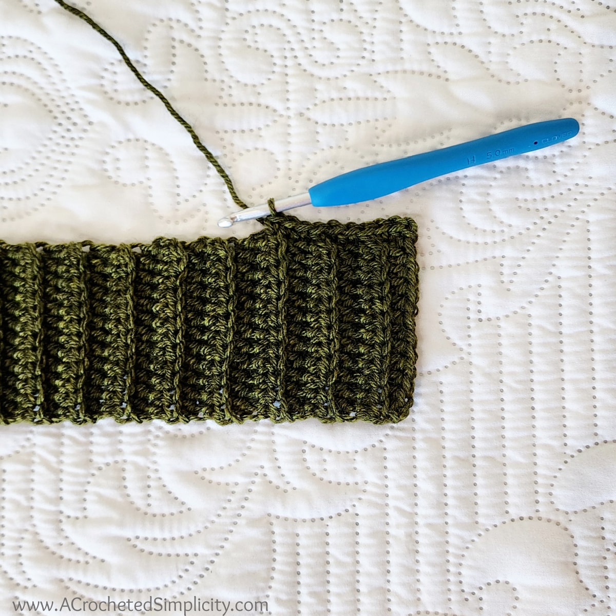 crochet ribbing tutorial photo