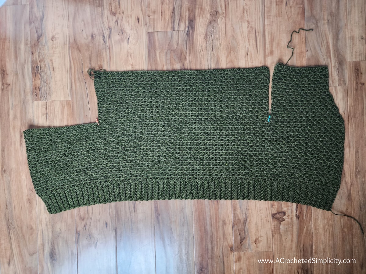 crochet cardigan upper panels tutorial