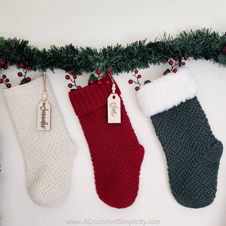Stacked Diamonds Christmas Crochet Stocking