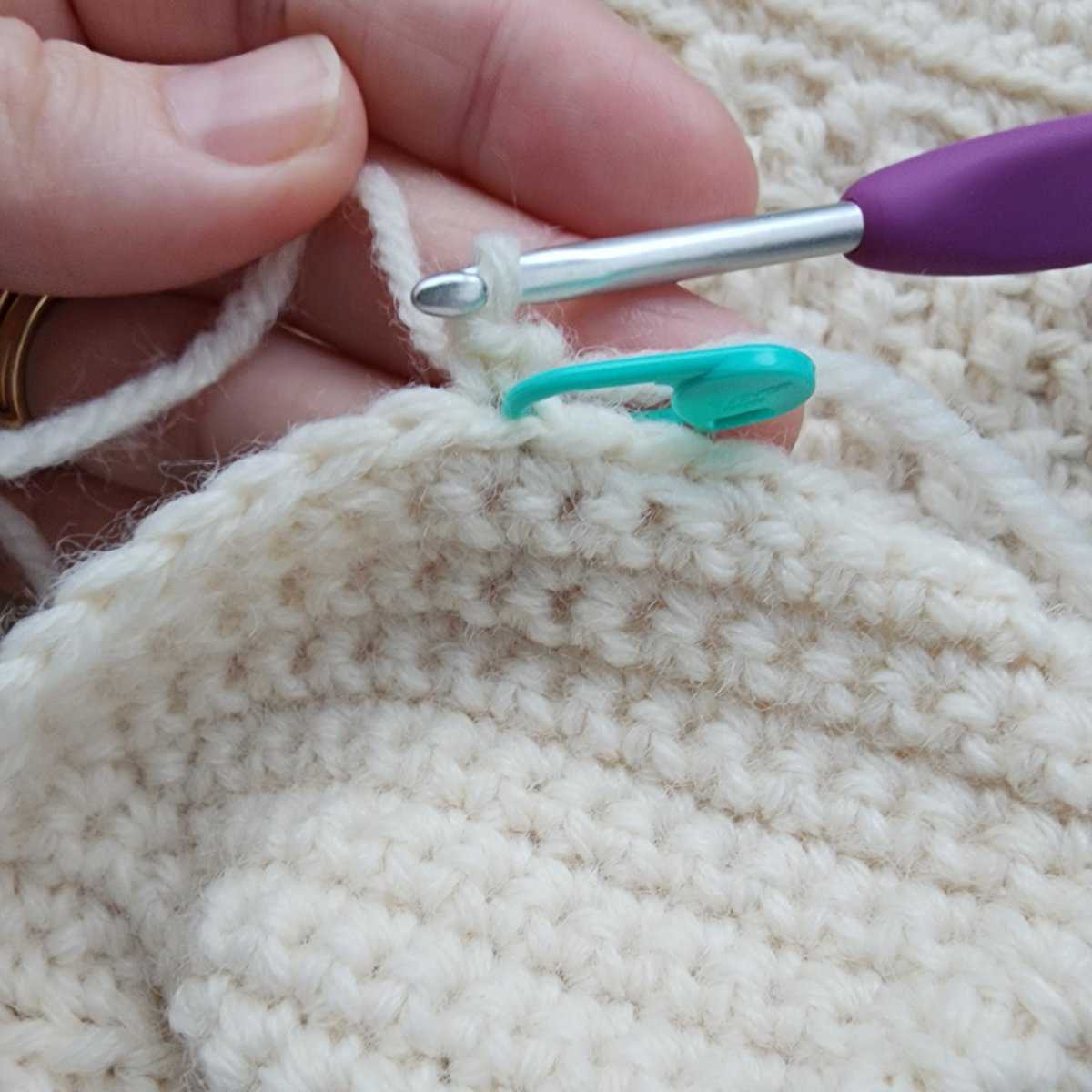 Join new yarn with a single crochet.