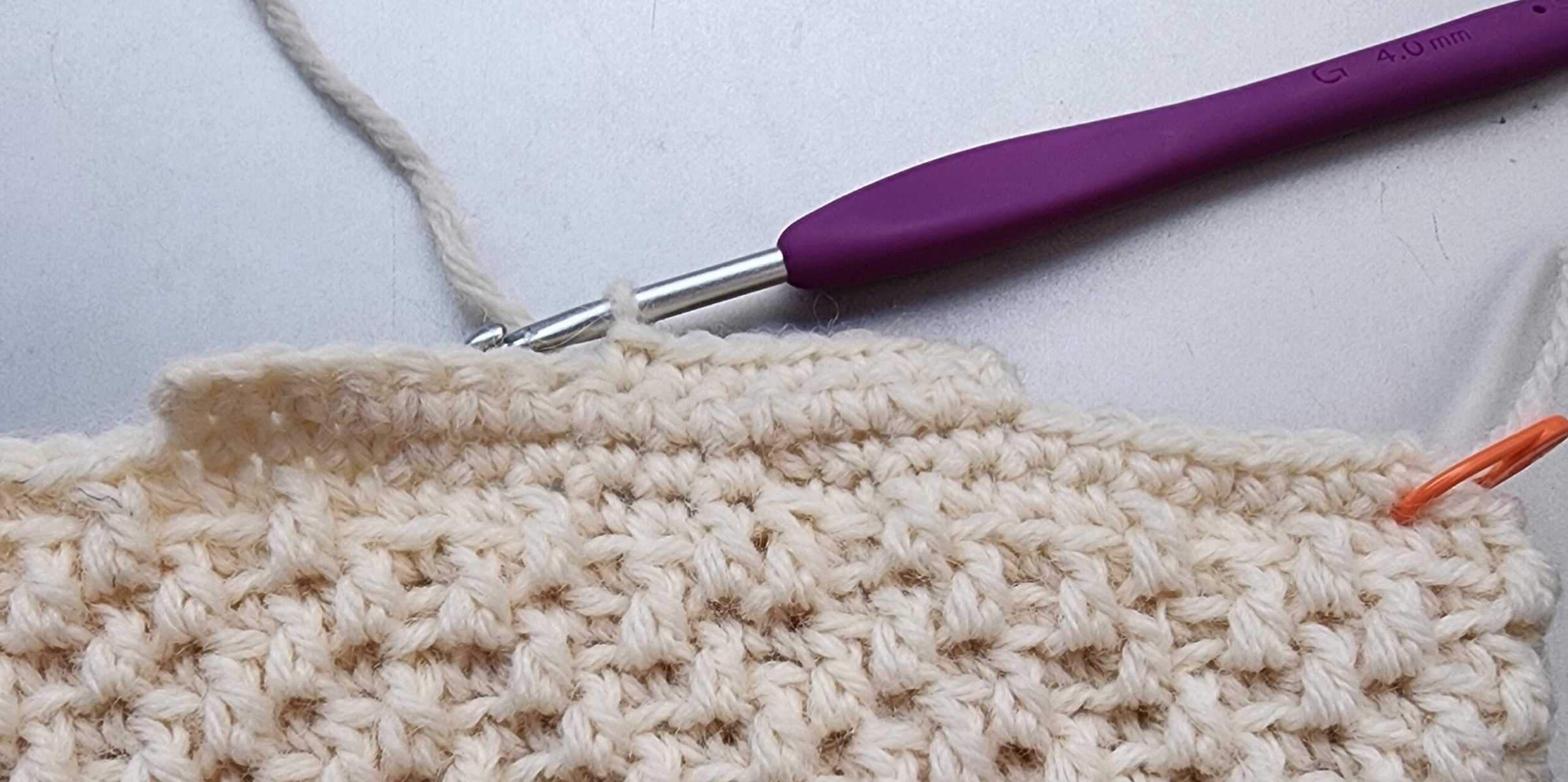 crochet stocking short row heel construction
