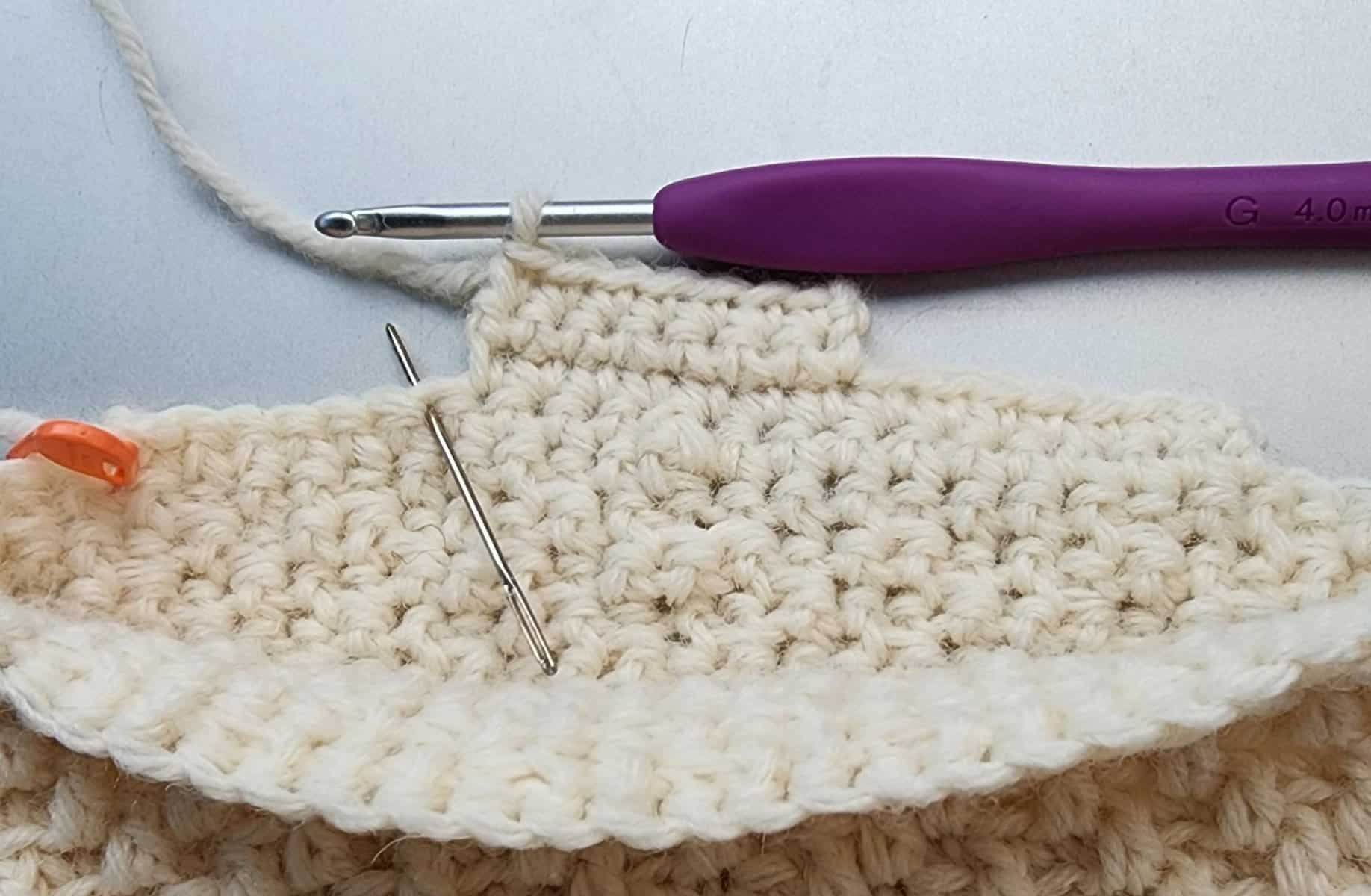 crochet short row heel for Christmas stocking