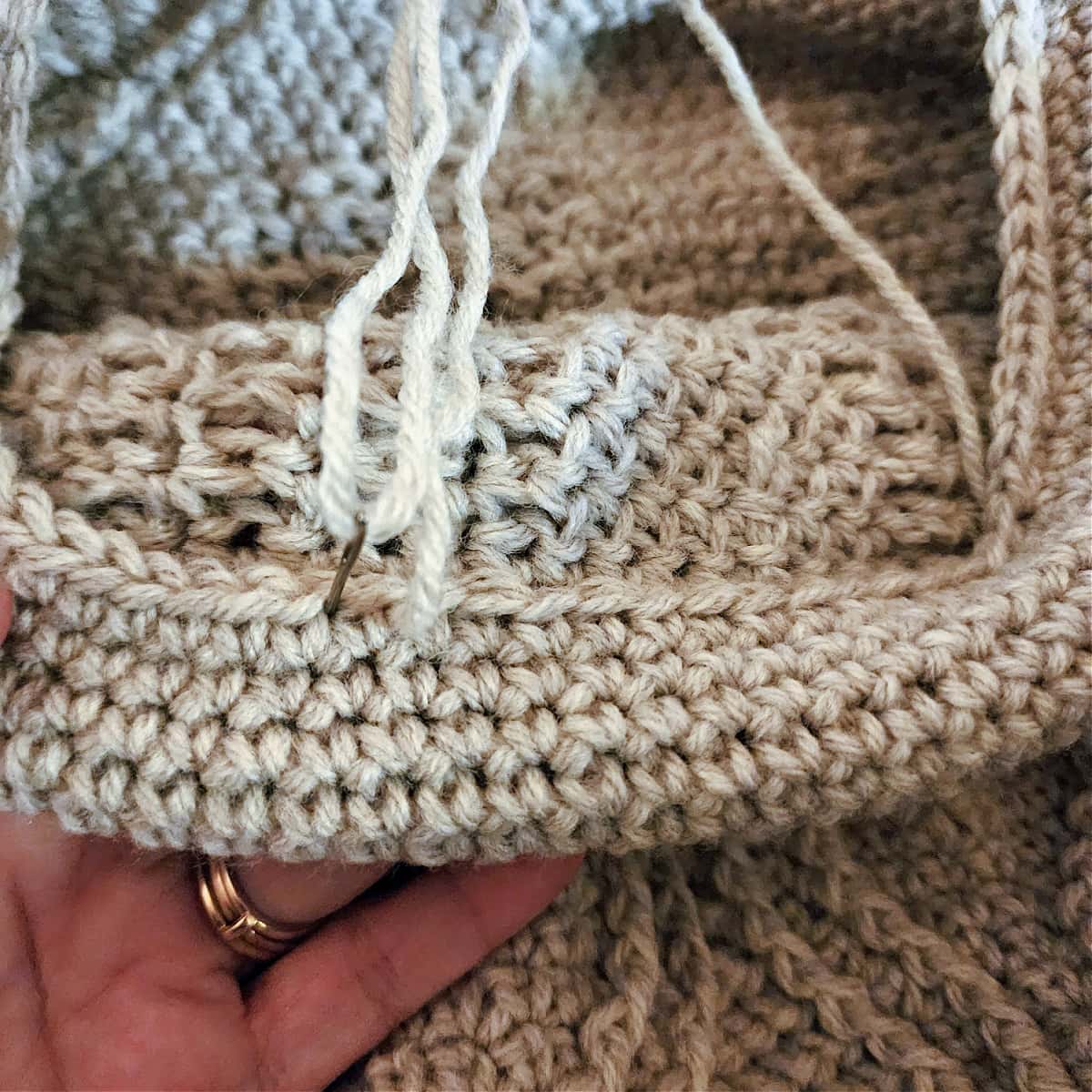 sewing crochet drawstring channel tutorial photo