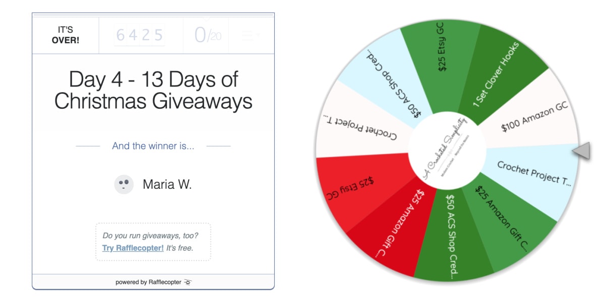 day 4 winner announced for 13 days of Christmas giveaways