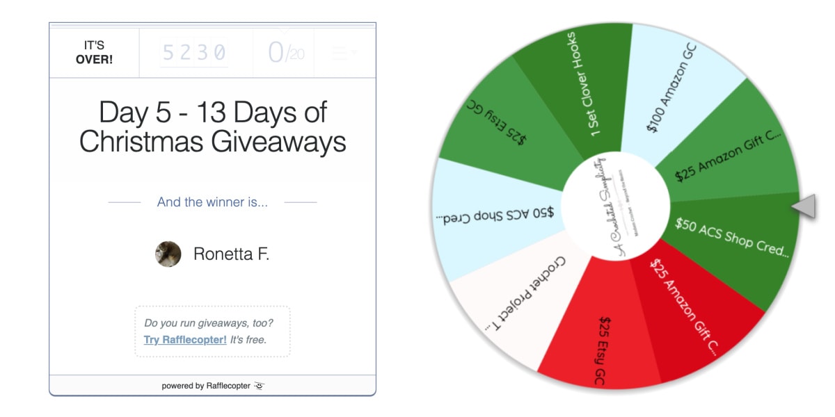 day 5 winner announced for 13 days of Christmas giveaways