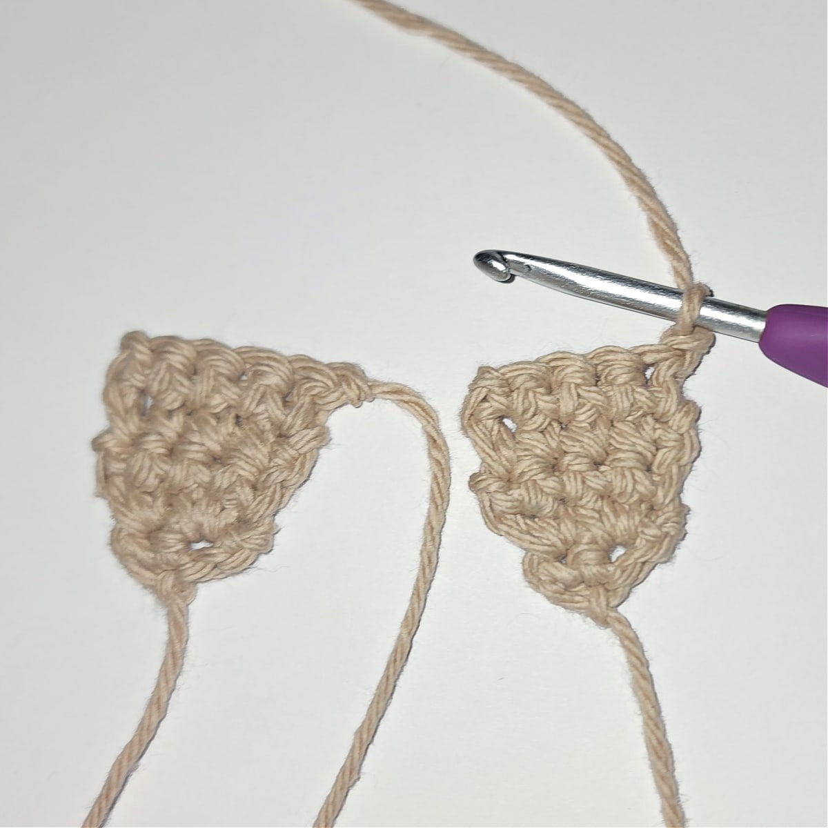 photo showing how to join two crochet legs