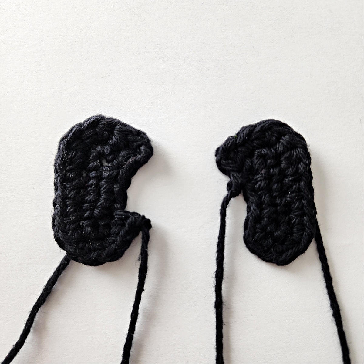black crochet reindeer hooves