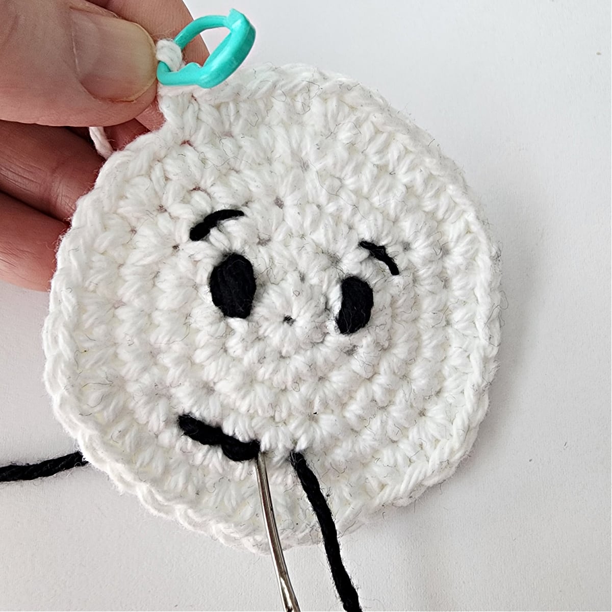 snowman embroider mouth tutorial 2