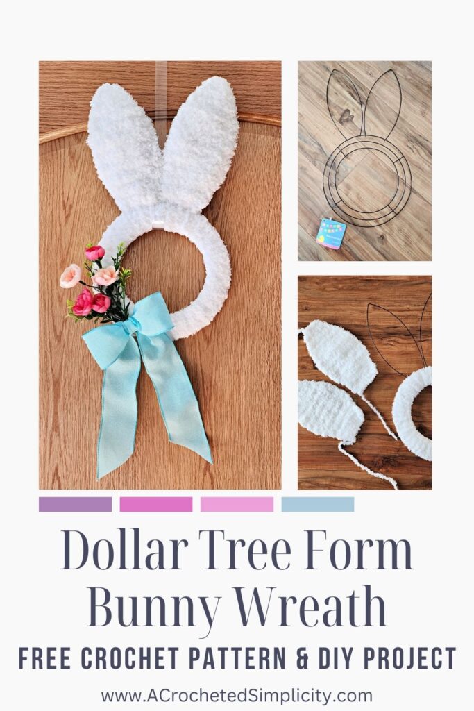 Crochet bunny wreath and dollar tree bunny wreath.
