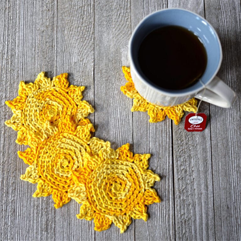 Crochet Drink Coasters – The Sun’s Out!