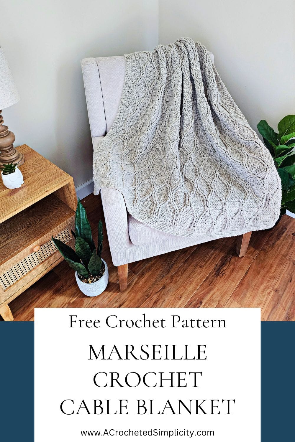 Marseille Crochet Cable Blanket - A Crocheted Simplicity