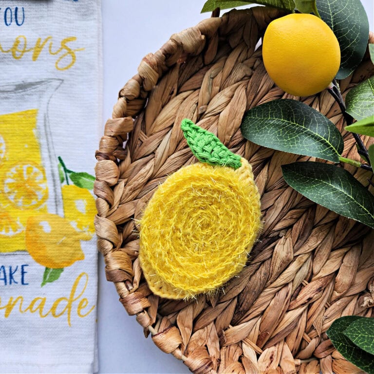 Lemon Crochet Dish Scrubby