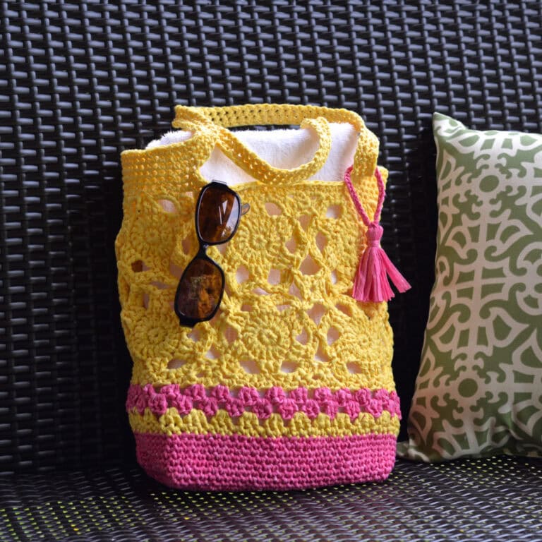 Strawberry Lemonade Crochet Tote Bag
