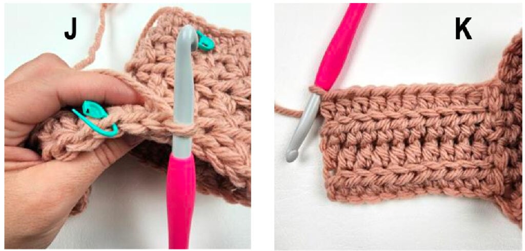 A small swatch to show how to work the crochet ribbing.