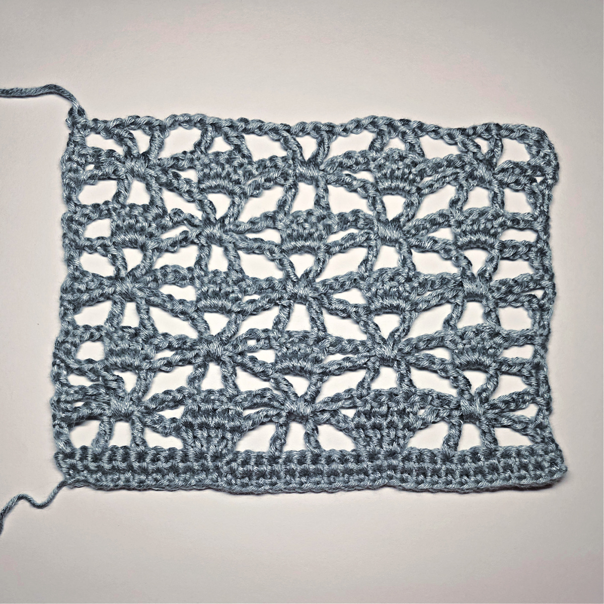 A small lace swatch for the crochet summer vest pattern.