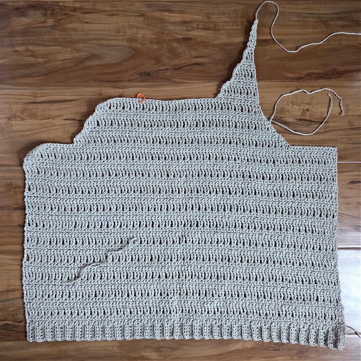 Complete Right Shoulder of the crochet tank top.