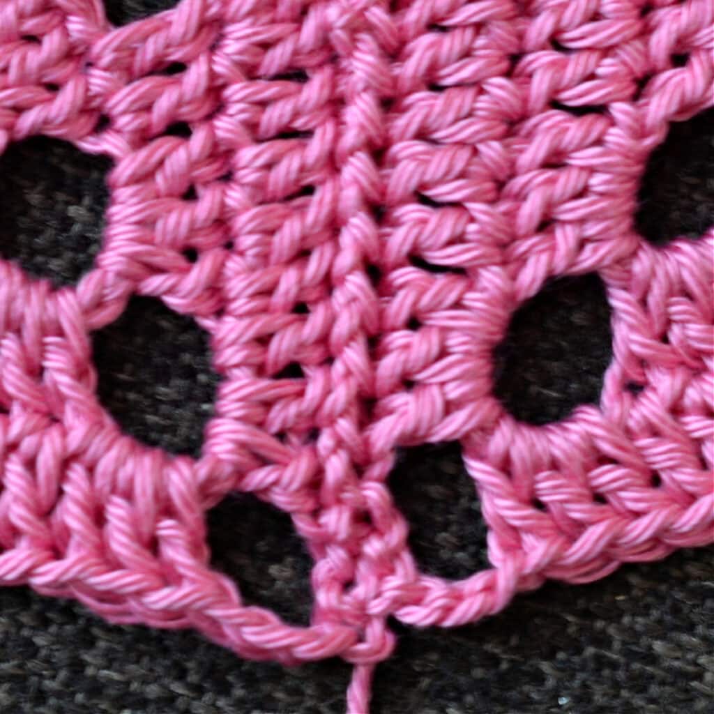 Two granny squares seamed together.