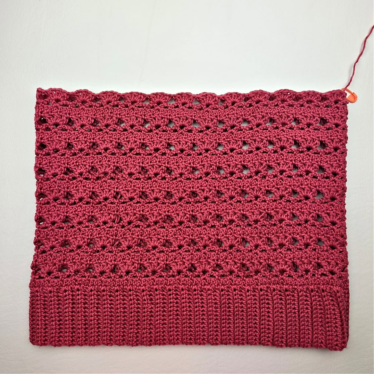 Body of crochet tank top complete.