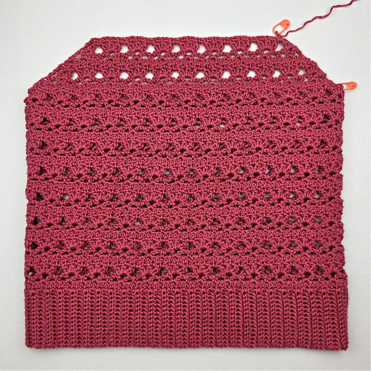 Front Upper Panel Shaping of crochet tank top.