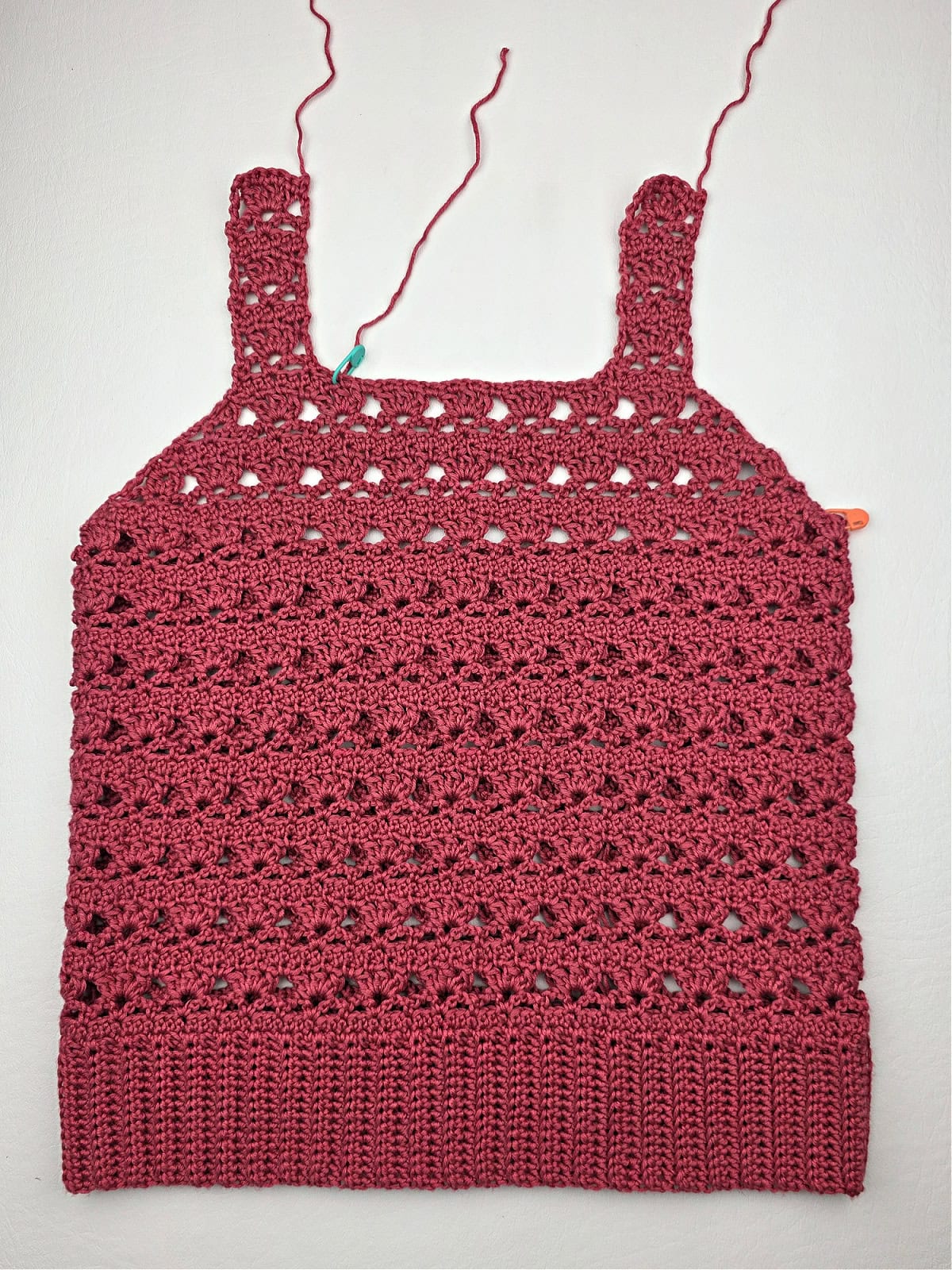 All front sections of crochet tank top complete.