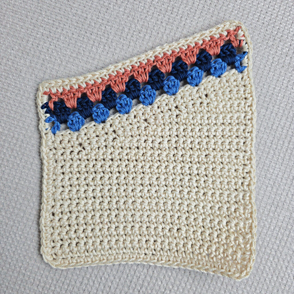 Making the body of a boho crochet crossbody bag.