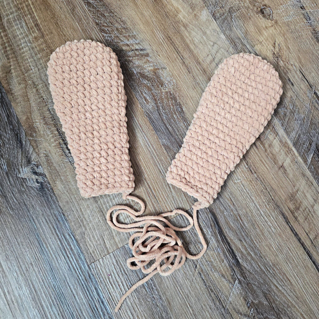 Ears of a crochet dog.