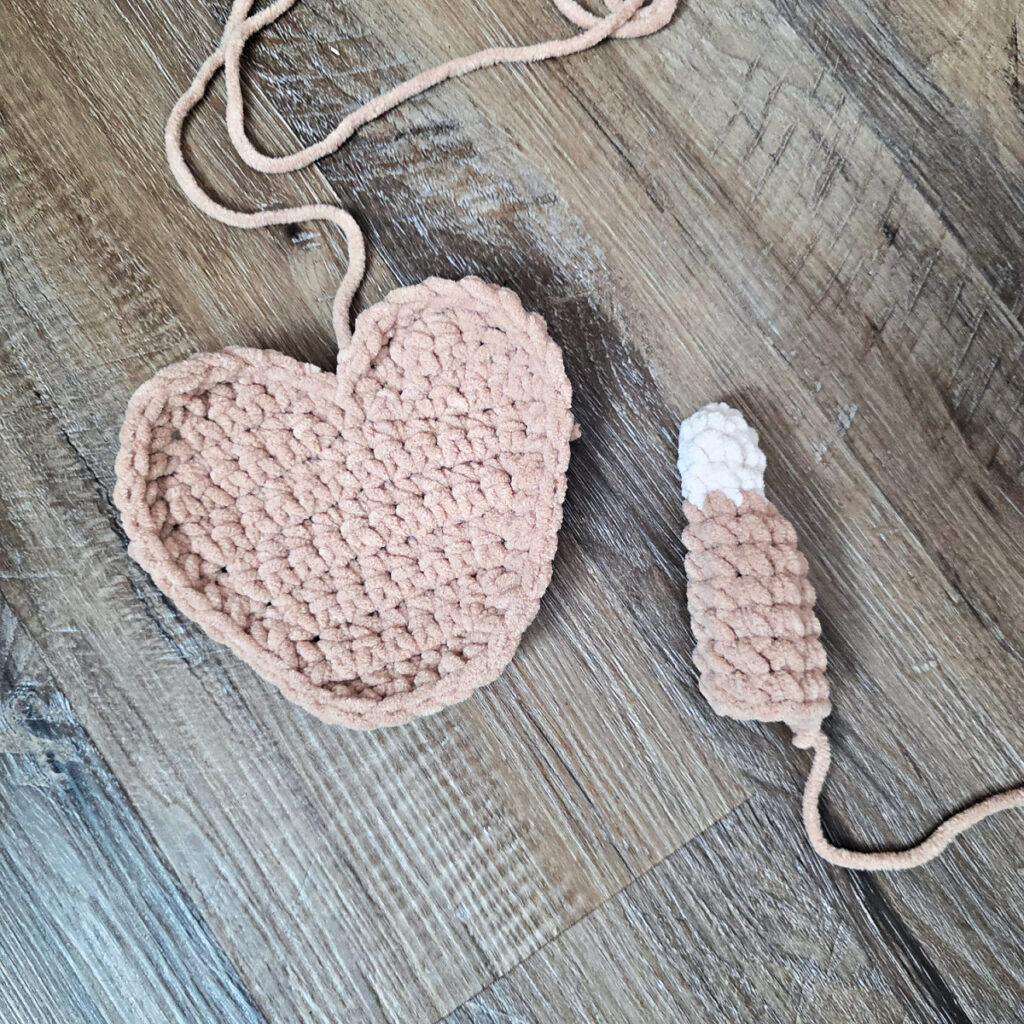 Tail of a crochet dog.