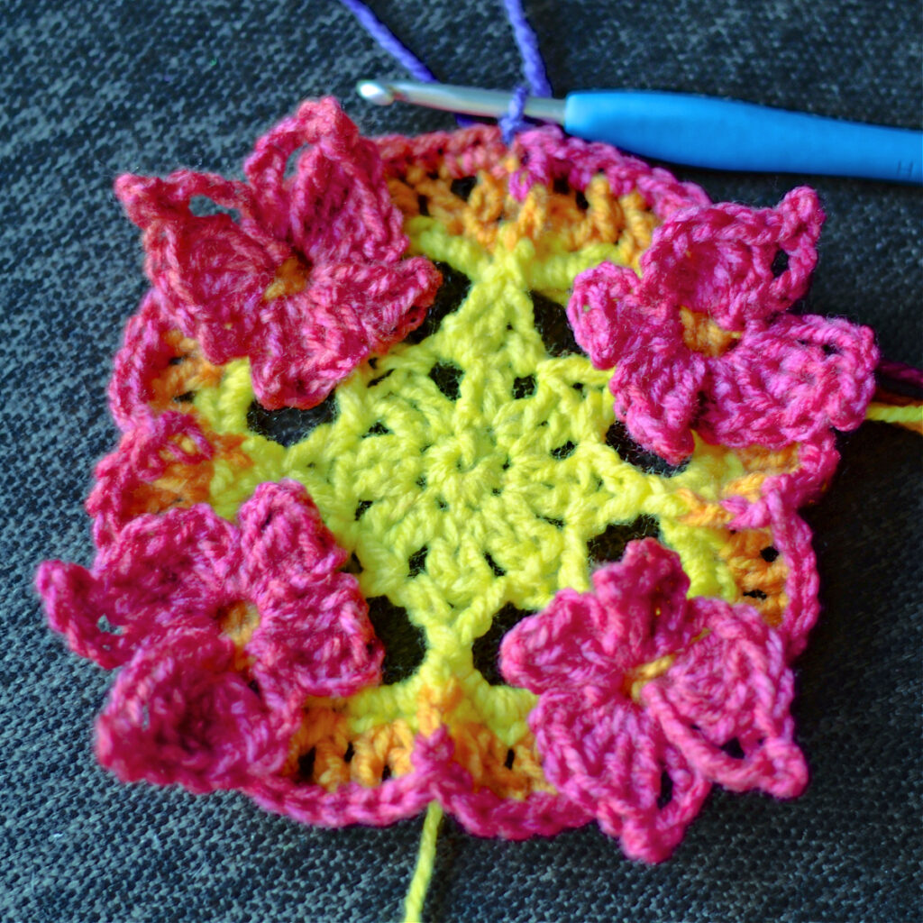 How to crochet butterflies in the mandala vest.