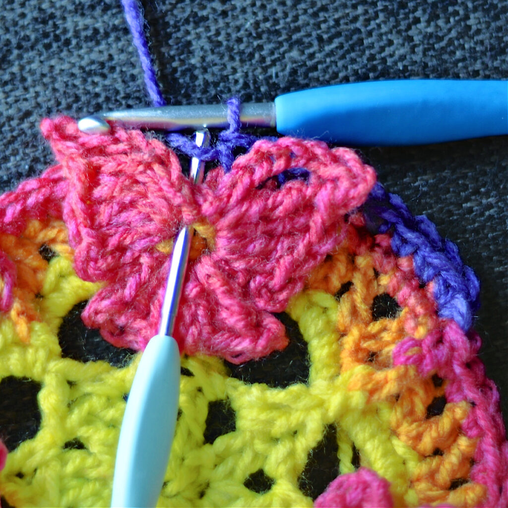 How to crochet butterflies in the mandala vest.