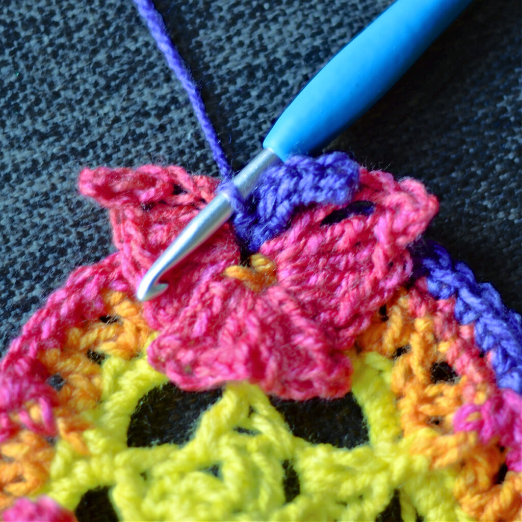 How to crochet butterflies in the mandala vest.