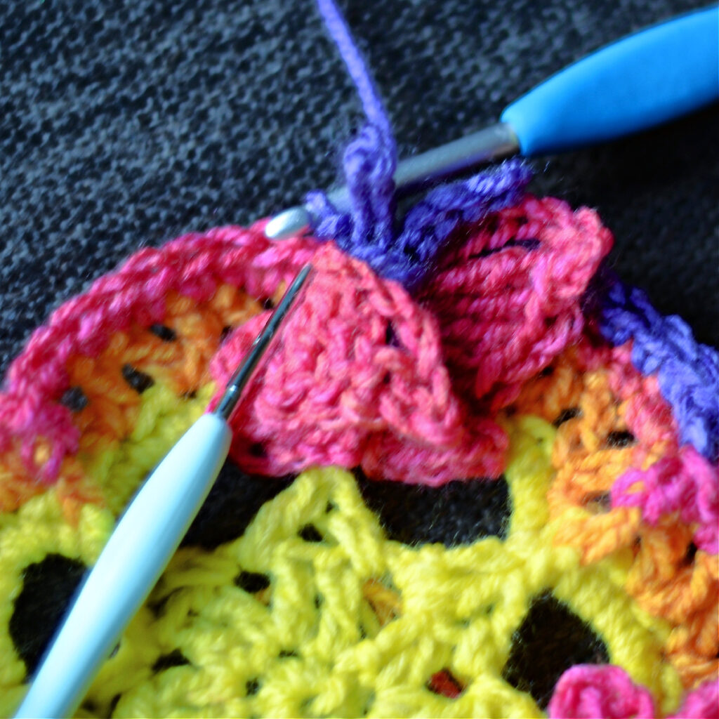 How to crochet butterflies in the mandala vest.